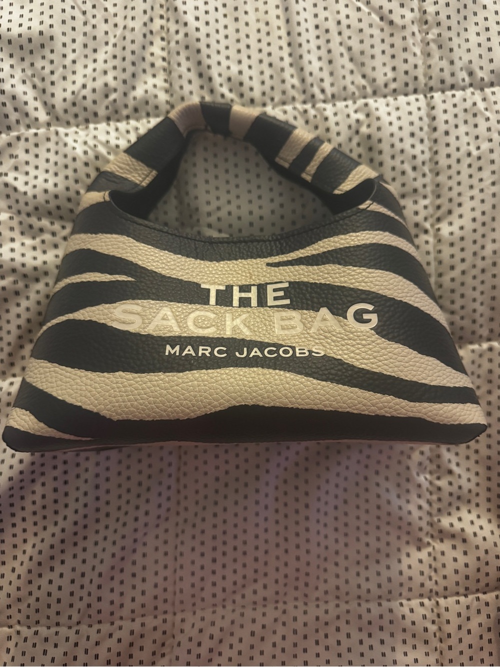 Marc Jacobs Mini Zebra-Print The Sack Bag in Black & Cream